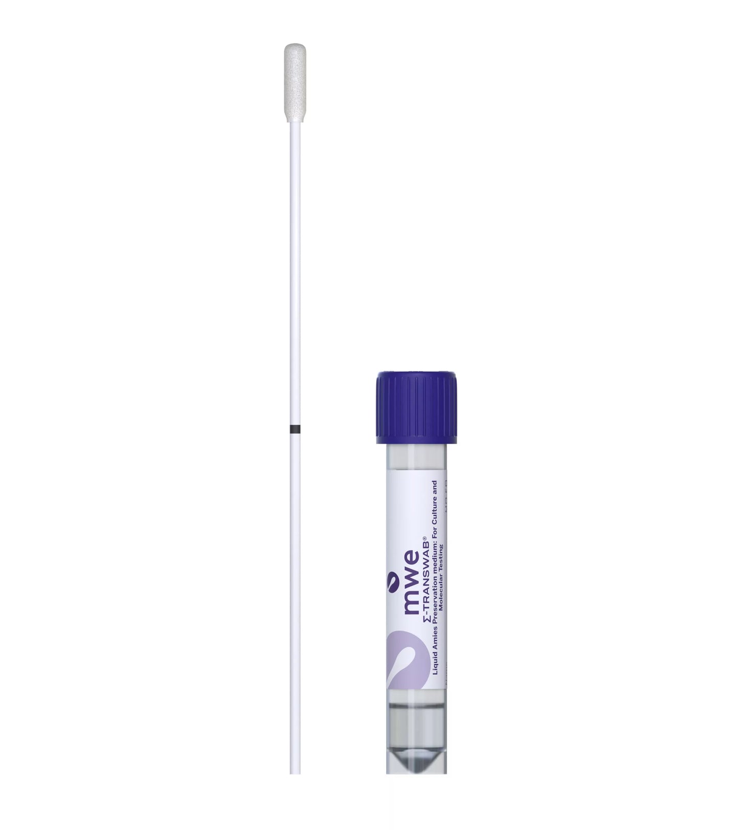 SIGMA TRANSWAB® Purple Top MW176S - Replacement for Transwab Aimes Blue Top (MW170) and Charcoal Black Cap (MW171)