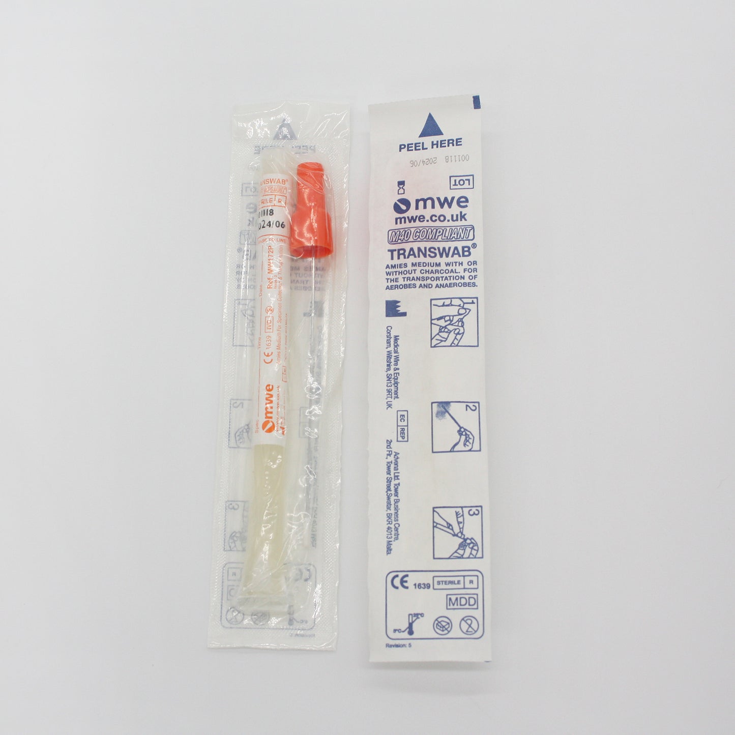 Transwab Urethral/ENT Alu wire Aimes Orange Top (MW172P) 21J28