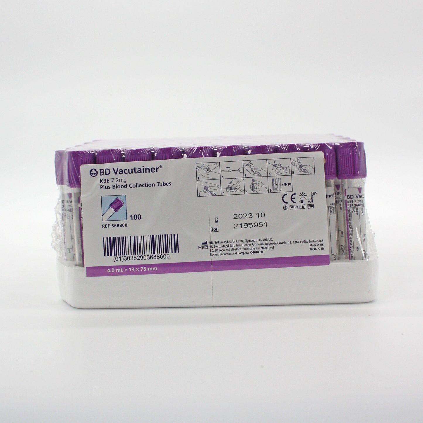 BD Vacutainer K2E 4ml Purple top 3368860